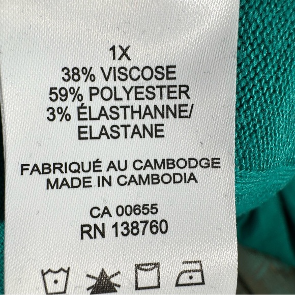 Pennington's Green Vneck Long Sleeve Lightweight Sweater Size 1x - Picture 8 of 9